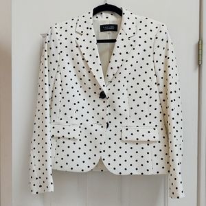 Black Label by Evan-Picone Women's Blazer Off-white and black dot Size 4 GUC